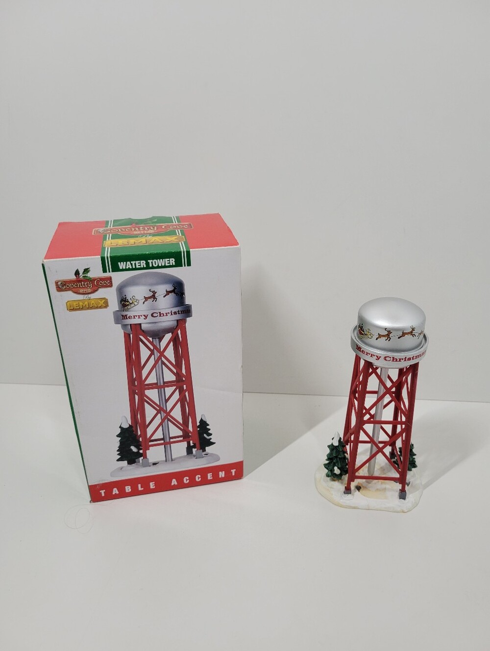 Lemax Coventry Cove Happy Holidays Water Tower Christmas Village Accessory